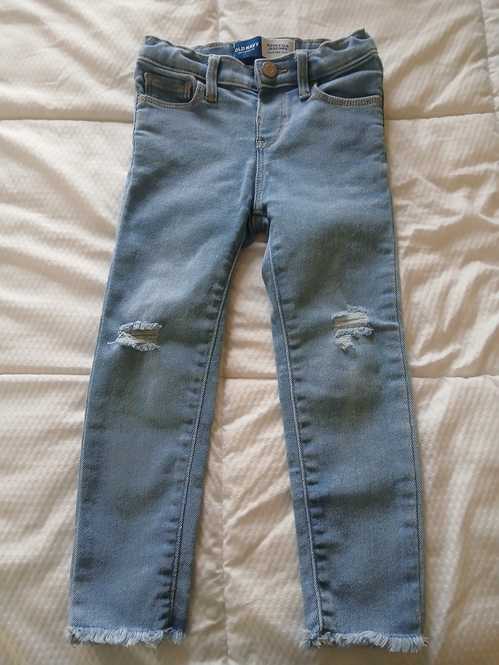 Old Navy Light Blue Skinny Jeans with Distressed Knees